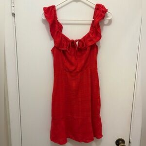 American Eagle Outfitters Red Ruffle Dress